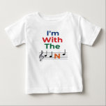 Colourful I'm With The Band Music Notes Music humo Baby T-Shirt<br><div class="desc">A perfect shirt for that little musician who loves to be with the band. Great to wear off to a concert , music class and so much more. A funny way of the word band being spelled out in music notes.</div>