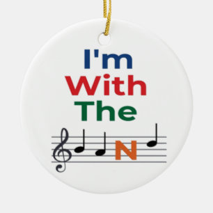Colourful I'm With The Band Music Notes Music humo Ceramic Ornament