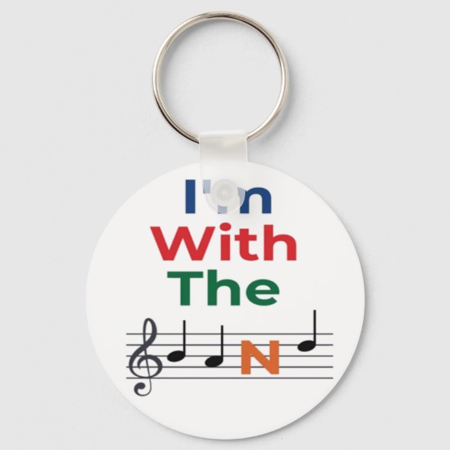 Colourful I'm With The Band Music Notes Music humo Key Ring (Front)