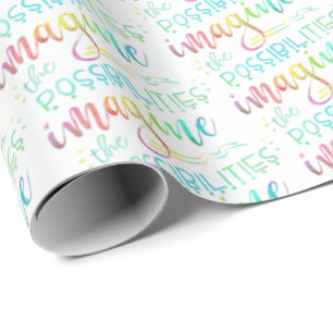 Colourful IMAGINE THE POSSIBILITIES Inspirational Wrapping Paper