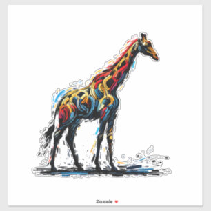 Colourful Impressionism Style Animal Lover Giraffe