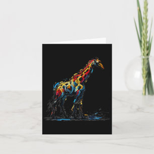 Colourful Impressionism Style Animal Lover Giraffe Card