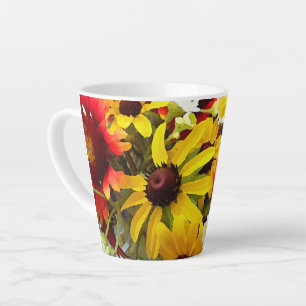 Colourful Impressionist Style Wildflower Art Latte Mug
