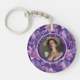 Colourful in loving memory Photo Lilies Key Ring