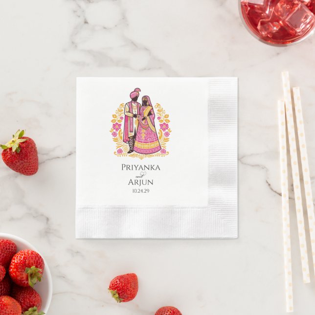 Colourful Indian Couple Napkin (Insitu)