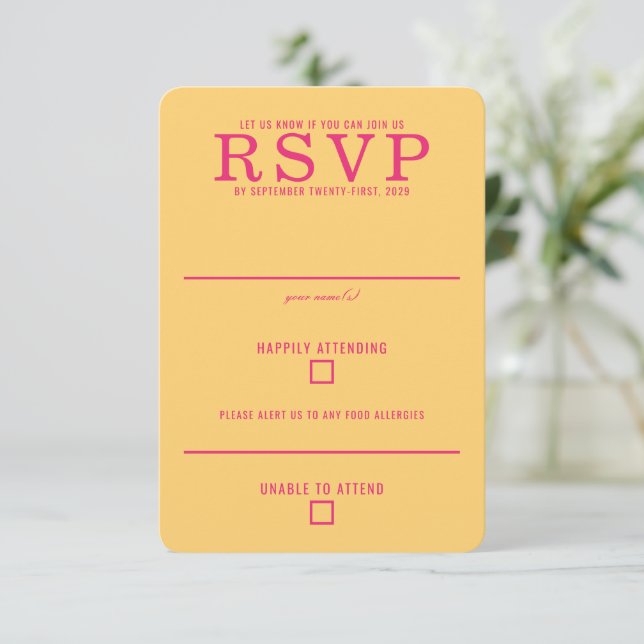 Colourful Indian Couple RSVP Card (Standing Front)