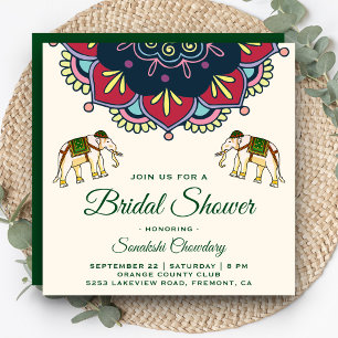 Colourful Indian Mandala Bridal Shower Invitation