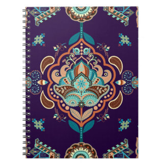 Colourful Indian Ornament, Geometric Border. Notebook
