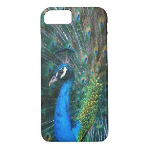 Colourful Indian peacock tail feathers open iPhone 8/7 Case