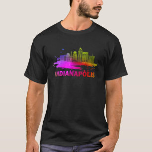 Colourful Indianapolis Cityscape Souvenir Indianap T-Shirt