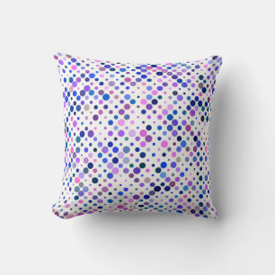 Colourful, Indigo, Purple & Blue Dots Cushion
