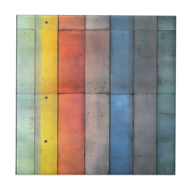 Colourful Industrial Pattern Ceramic Tile (Front)