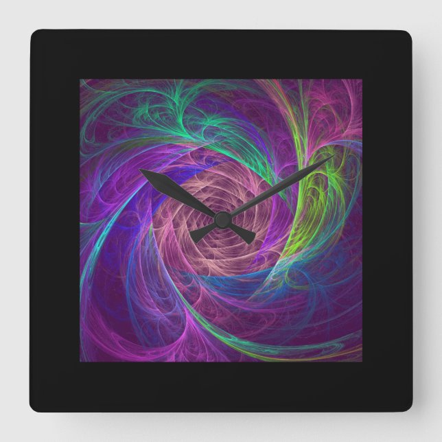 Colourful Infinity Square Wall Clock (Front)