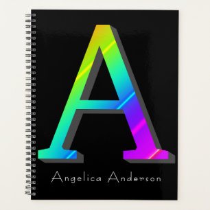 Colourful Initial A and Monogram Planner