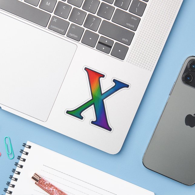Colourful Initial Alphabet Letter X (Laptop w/ iPhone)