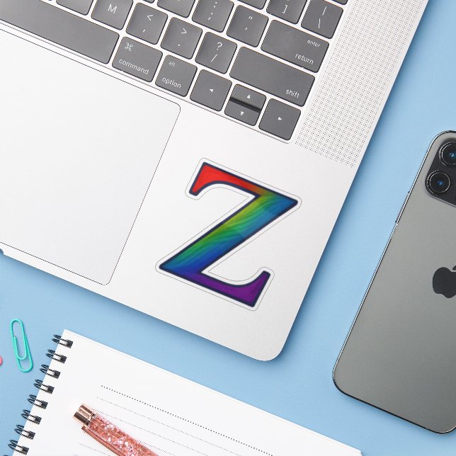 Colourful Initial Alphabet Letter Z (Laptop w/ iPhone)