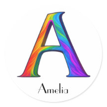 Colourful Initial Letter A Sticker