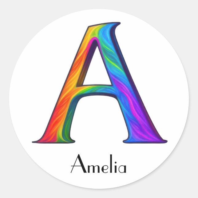 Colourful Initial Letter A Sticker (Front)