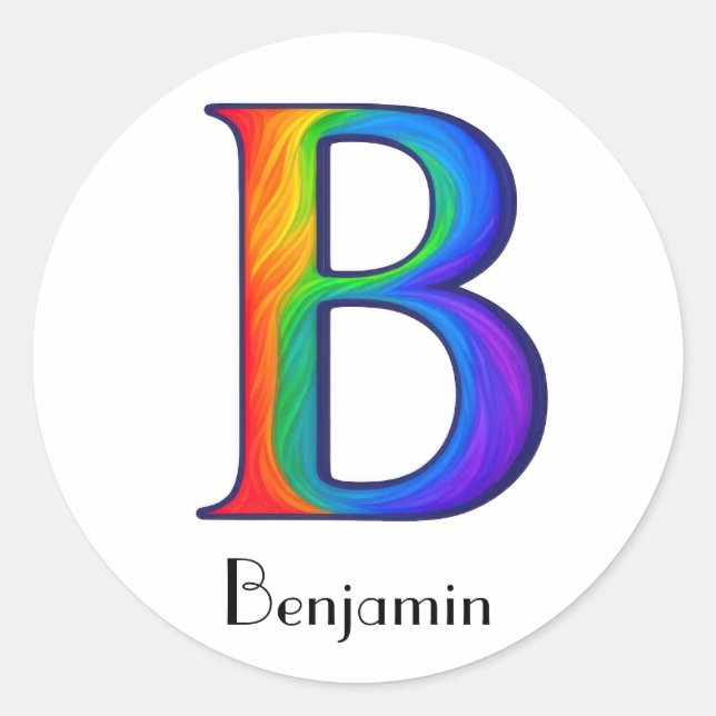 Colourful Initial Letter B Sticker (Front)