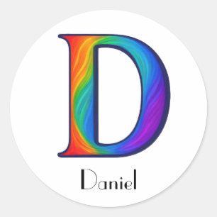 Colourful Initial Letter D Sticker
