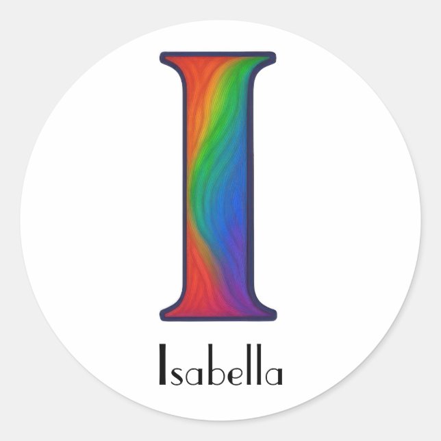 Colourful Initial Letter I Sticker (Front)