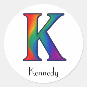 Colourful Initial Letter K Sticker