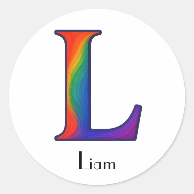 Colourful Initial Letter L Sticker (Front)