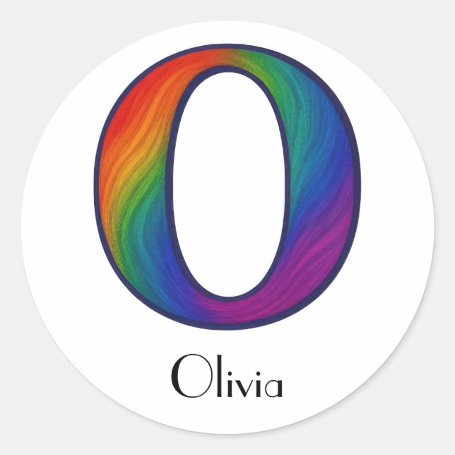 Colourful Initial Letter O Sticker (Front)