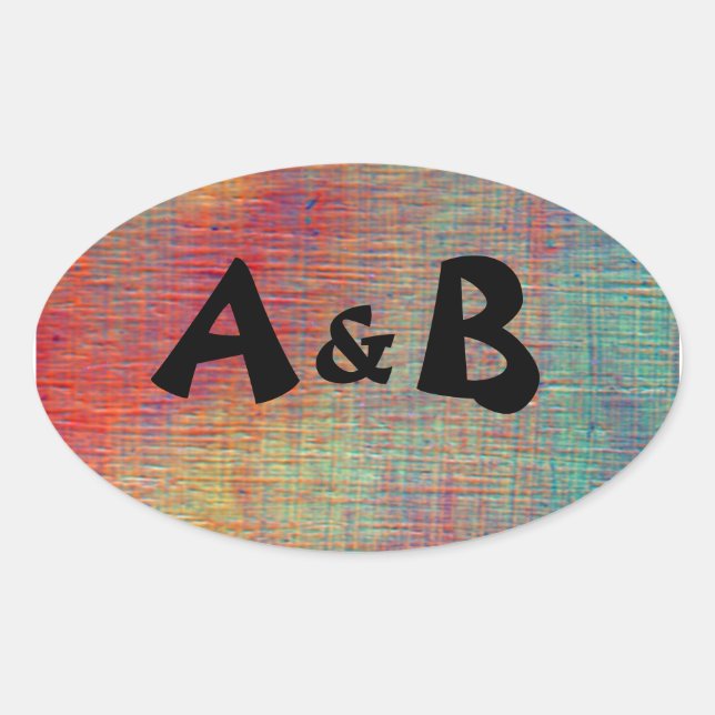 Colourful Initials Oval Stickers (Front)
