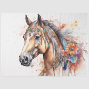 Colourful Ink Blot Horse Tissue Paper