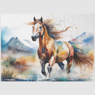 Colourful Ink Blot Horse Tissue Paper