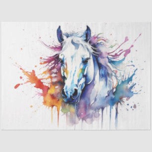Colourful Ink Blot Horse Tissue Paper