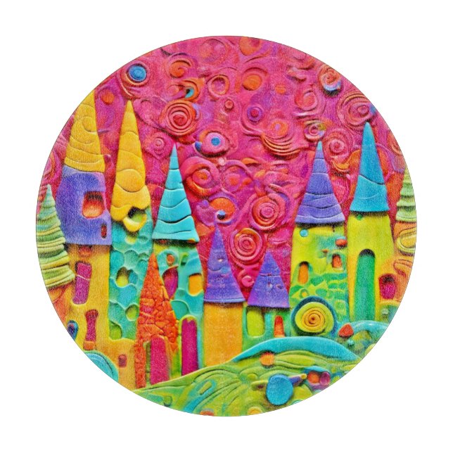 Colourful Innovative Clay Creation Cutting Board (Front)