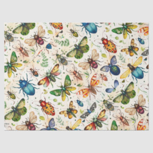 Colourful Insect Collage Decoupage  Tissue Paper