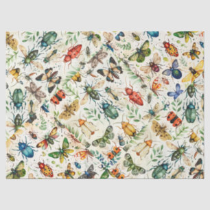 Colourful Insect Collage Decoupage  Tissue Paper