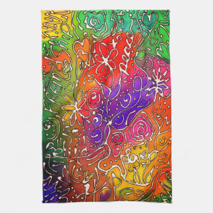 Colourful Inspirational Friendship Words Tea Towel