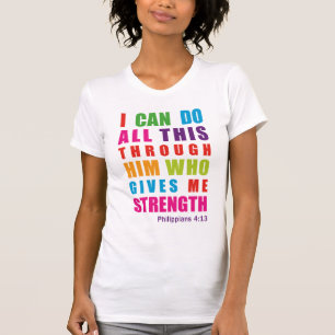 Colourful Inspirational Philippians 4:13 Tank Top