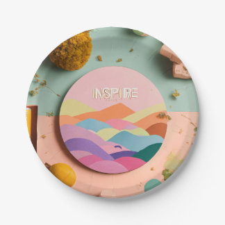 Colourful Inspire Design  Plate" Paper Plate