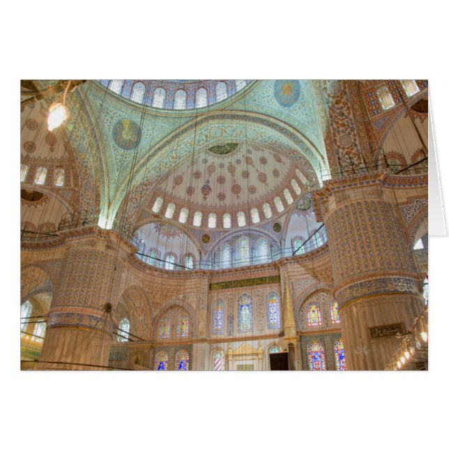 Colourful interior domed ceiling of Blue Mosque (Front Horizontal)