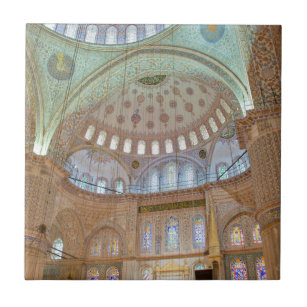 Colourful interior domed ceiling of Blue Mosque Ceramic Tile