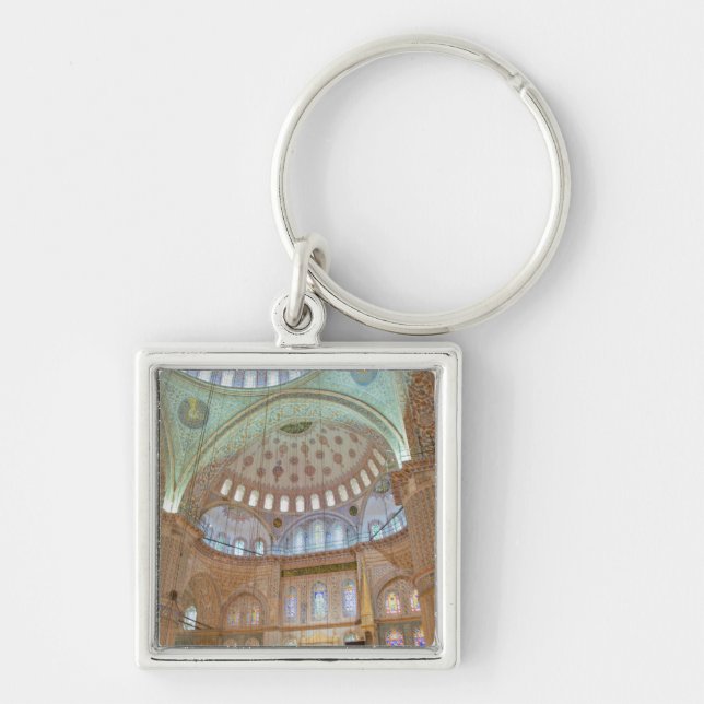 Colourful interior domed ceiling of Blue Mosque Key Ring (Front)
