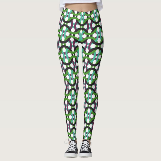 Colourful interlocking circles leggings (Front)