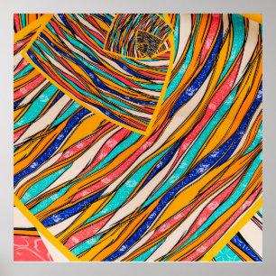 Colourful interlocking lines poster