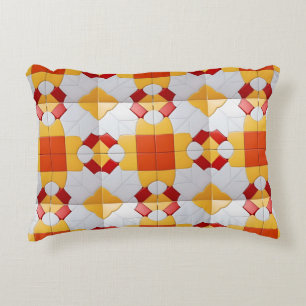 Colourful Interlocking Tiles in Abstract Geometric Decorative Cushion