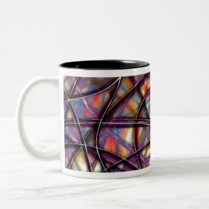 Colourful Intersecting Lines Two-Tone Coffee Mug