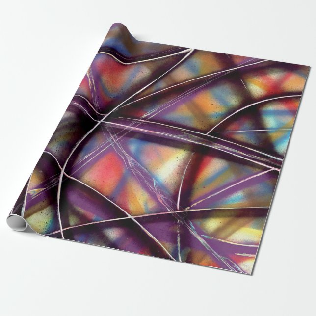 Colourful Interwoven lines Wrapping Paper (Unrolled)