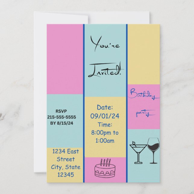 Colourful Invitation (Front)