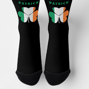 Colourful Ireland Flag Irish Shamrock Celtic Name Socks