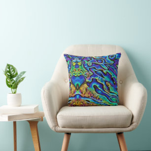 Colourful Iridescent Abalone Sea Shell     Cushion