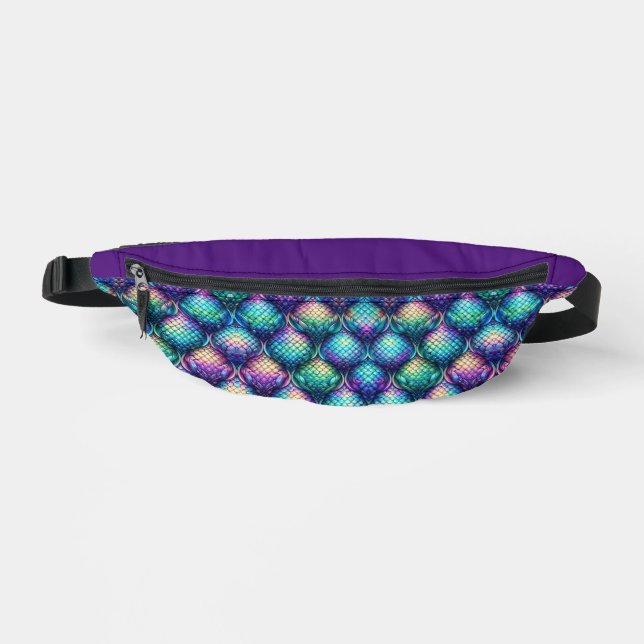 Colourful/iridescent aquatic scales bum bags (Front)